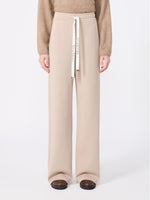 Wide Double Jersey Trousers for Women - Beige - Max Mara KSA