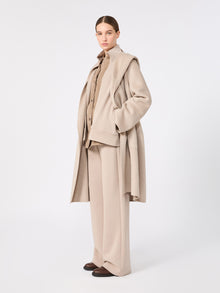 Wide Double Jersey Trousers for Women - Beige - Max Mara KSA