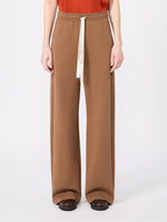 Wide Double Jersey Trousers for Women - Camel - Max Mara KSA
