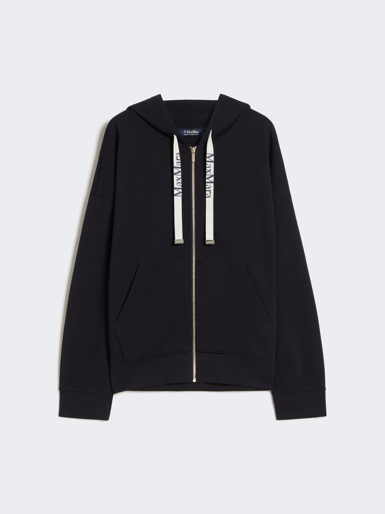 Technical jersey zip-up sweatshirt