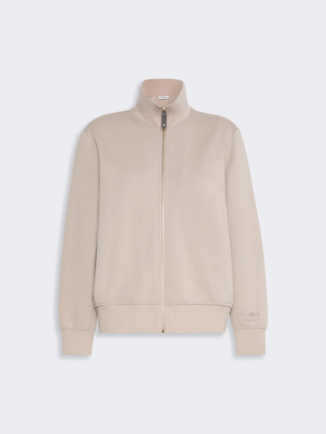 Technical Cotton Jersey Sweatshirt for Women - Beige - Max Mara KSA