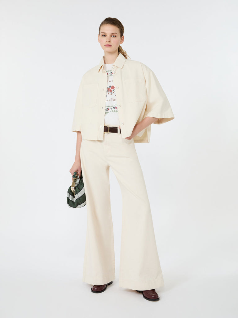 max mara washed cotton cropped jacket