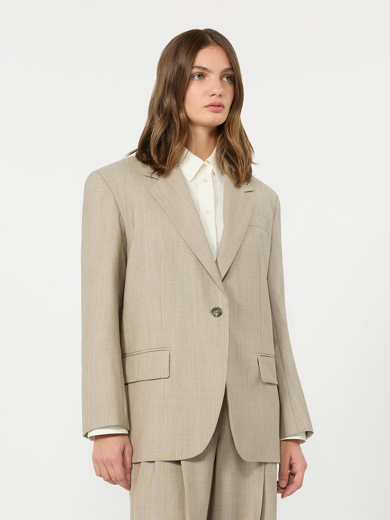 max mara بليزر بقصة فضفاضة صوفي من القماش