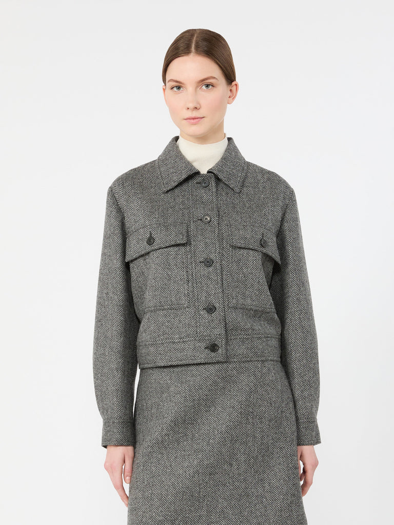 max mara جاكيت بقصة قصيرة من مزيج الصوف