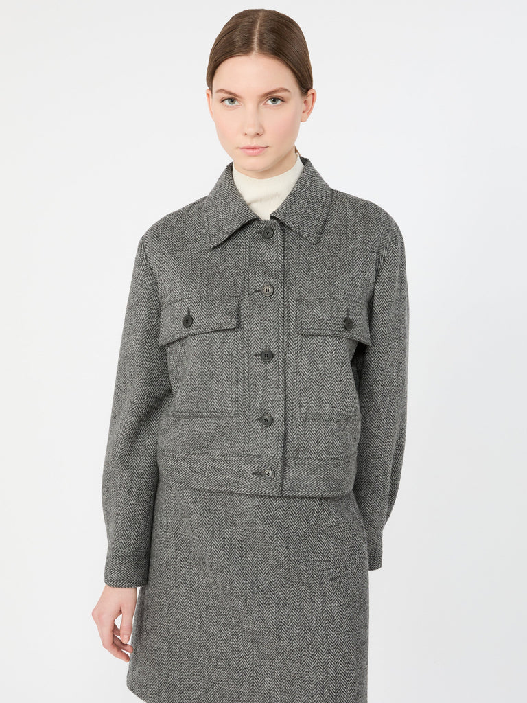 max mara جاكيت بقصة قصيرة من مزيج الصوف