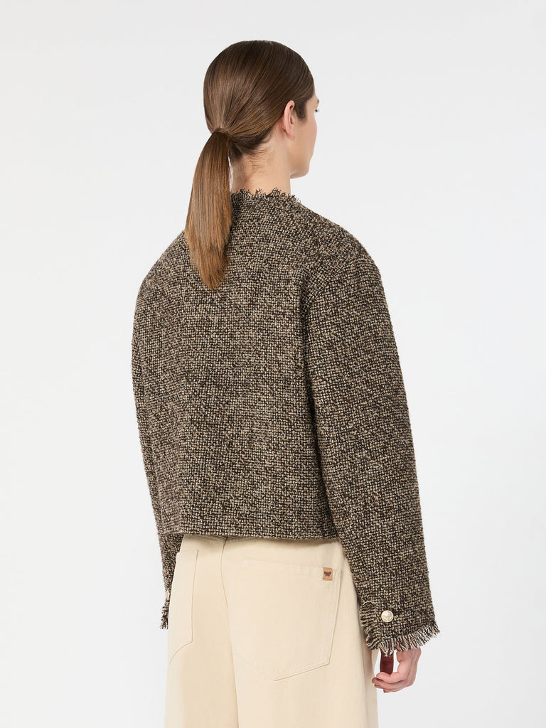 max mara wool blend bouclé boxy jacket