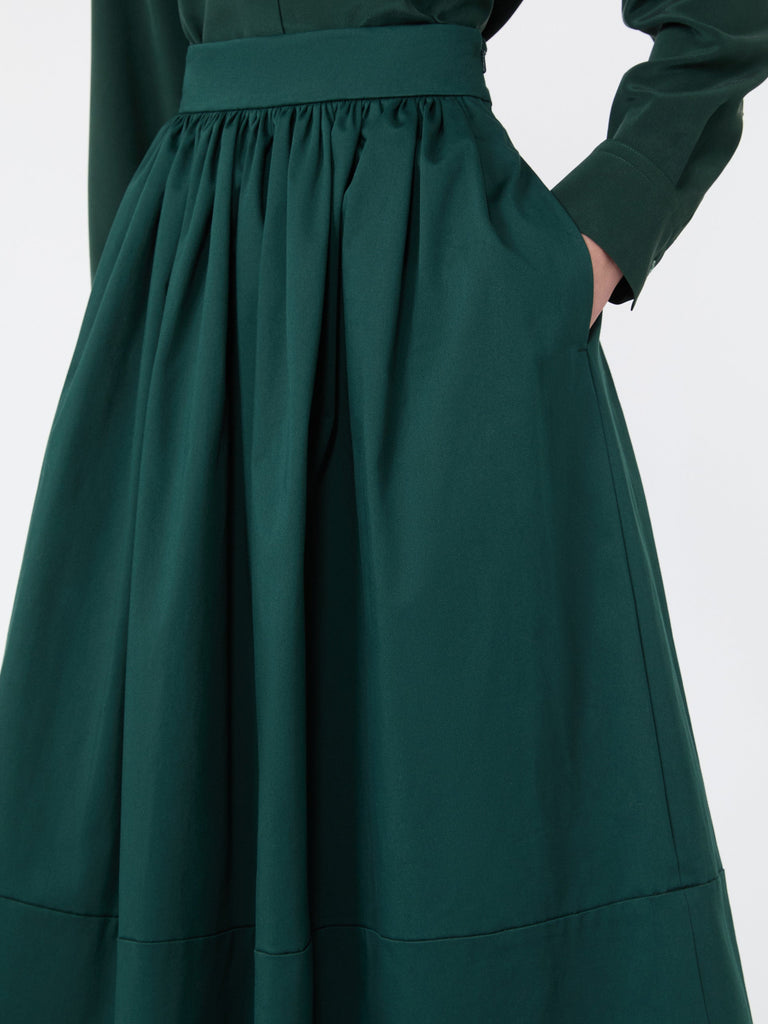 max mara cotton satin midi skirt