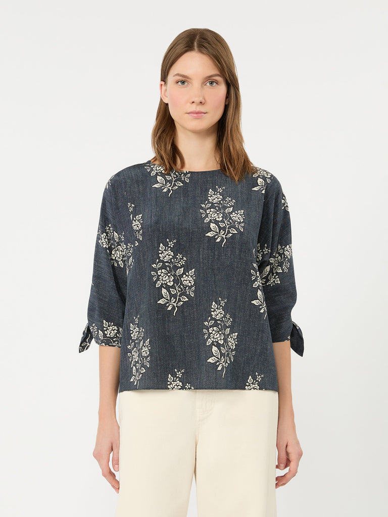 max mara printed silk crepe de chine blouse
