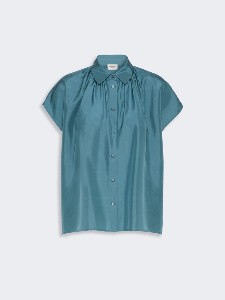 max mara loose shirt in habotai silk
