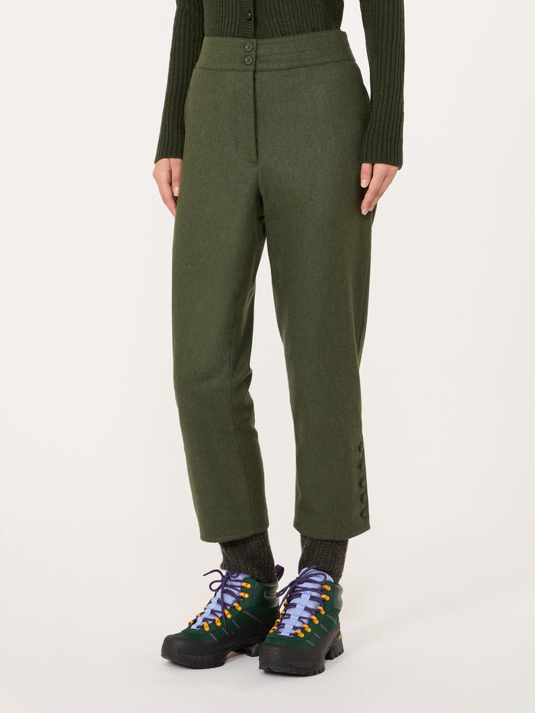 max mara mélange wool-blend cropped trousers