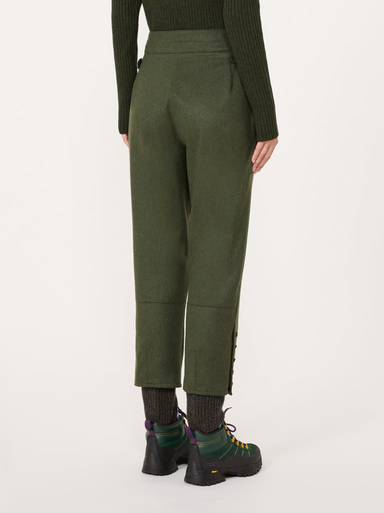max mara mélange wool-blend cropped trousers