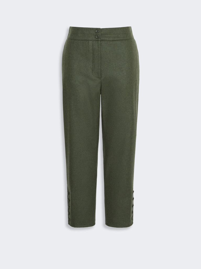 max mara mélange wool-blend cropped trousers