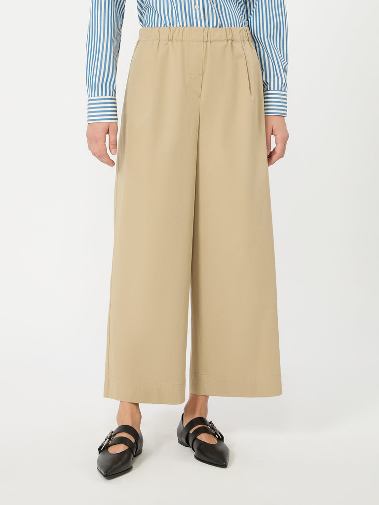 max mara flared cotton gabardine trousers