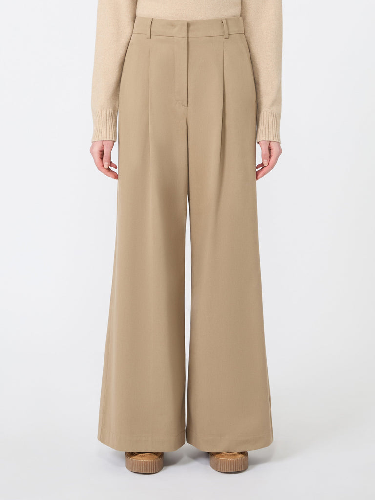max mara بنطال بقصة واسعة من قماش الدريل القطني