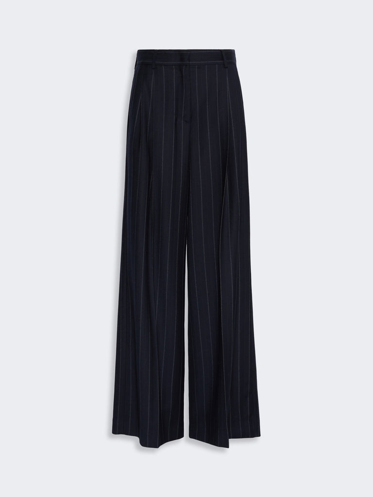 max mara wool pinstriped flannel trousers