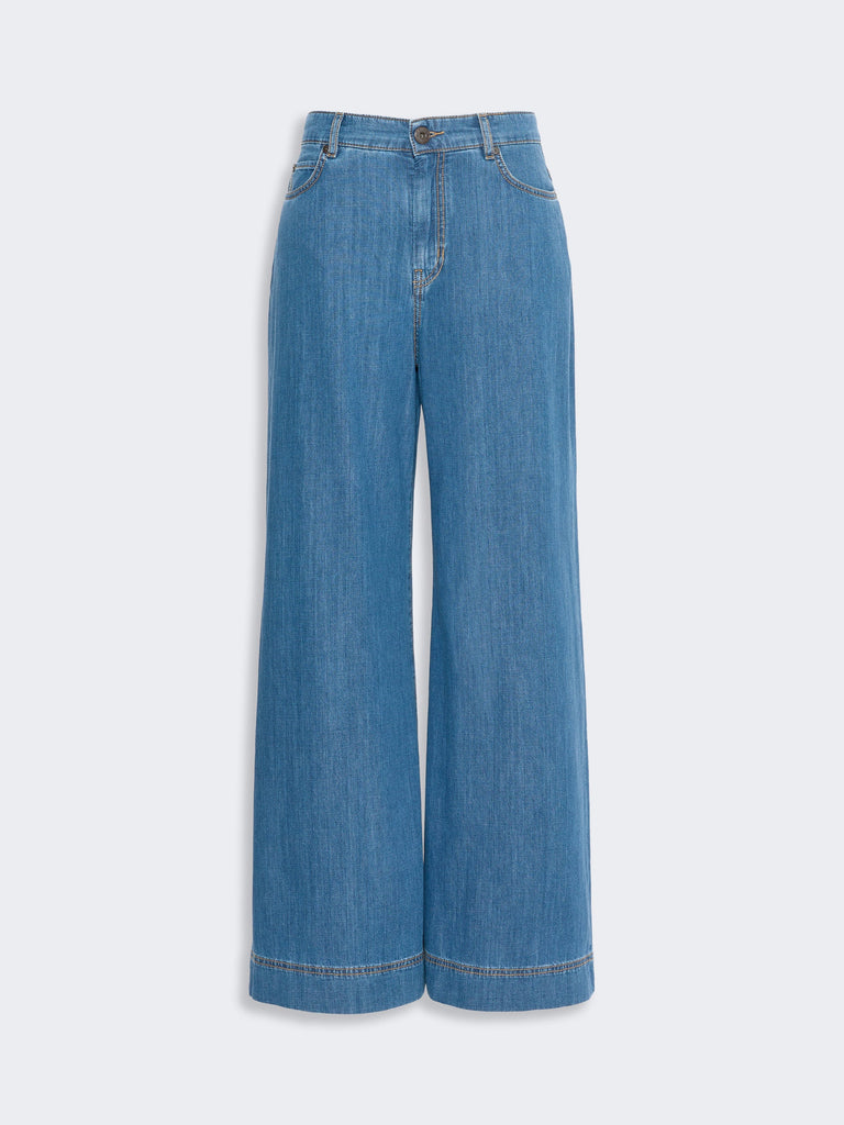 max mara cotton denim wide-leg jeans