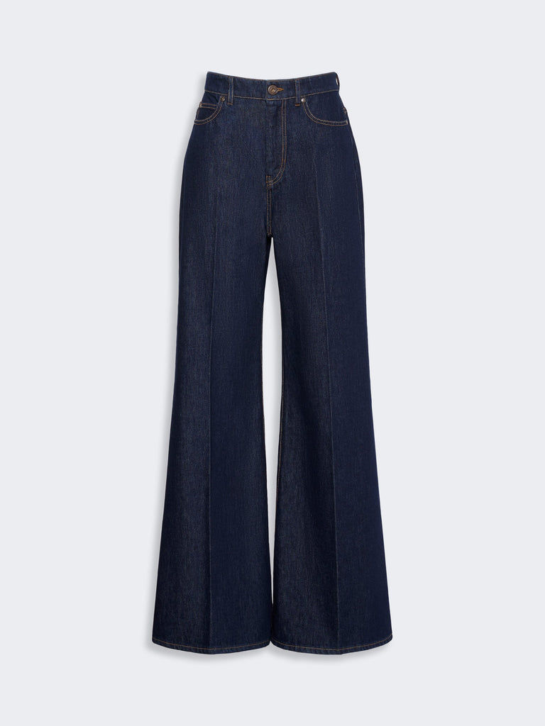 max mara cotton denim palazzo jeans