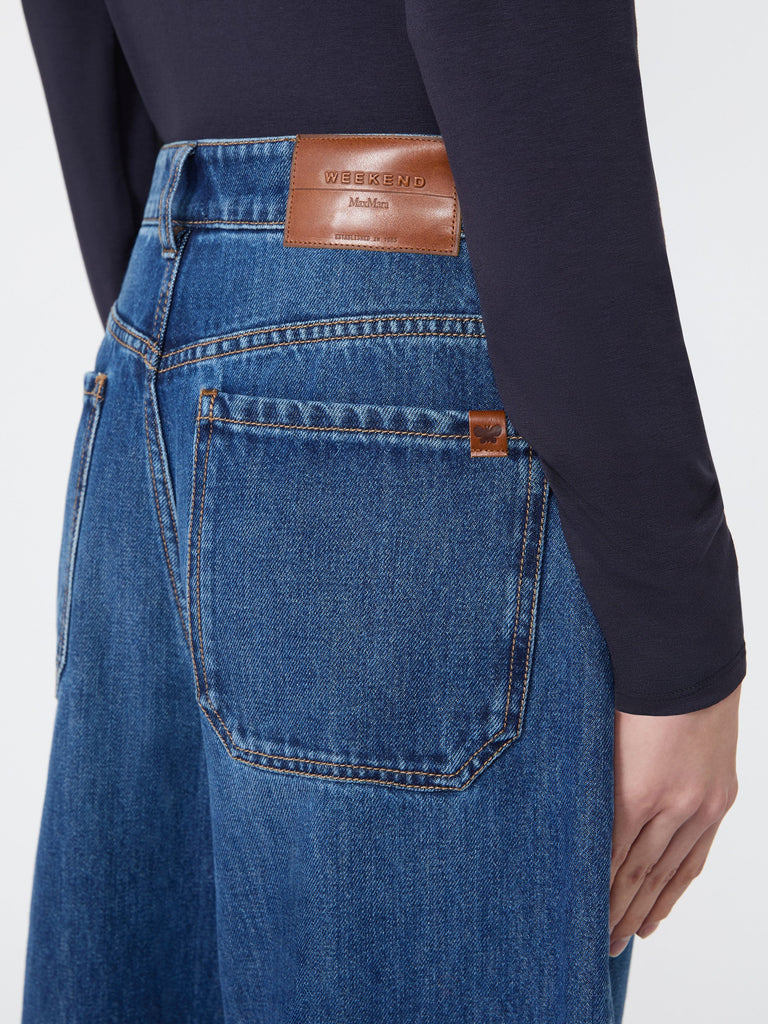 max mara cotton denim wide-leg jeans