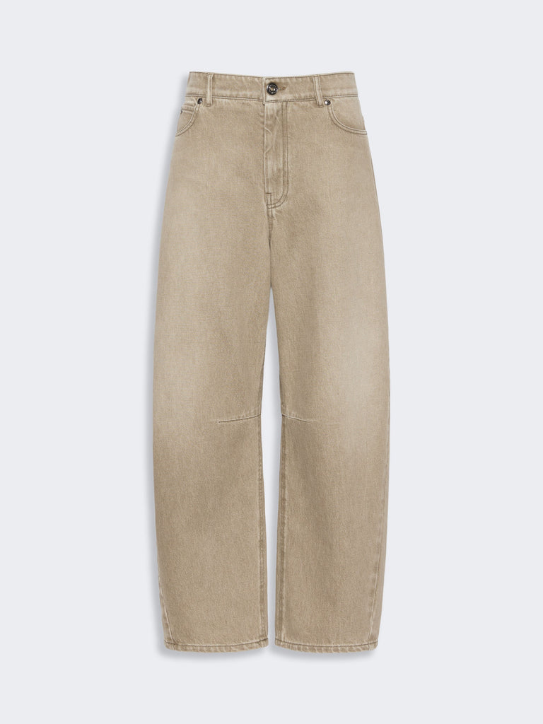 max mara worn-look denim barrel-leg jeans