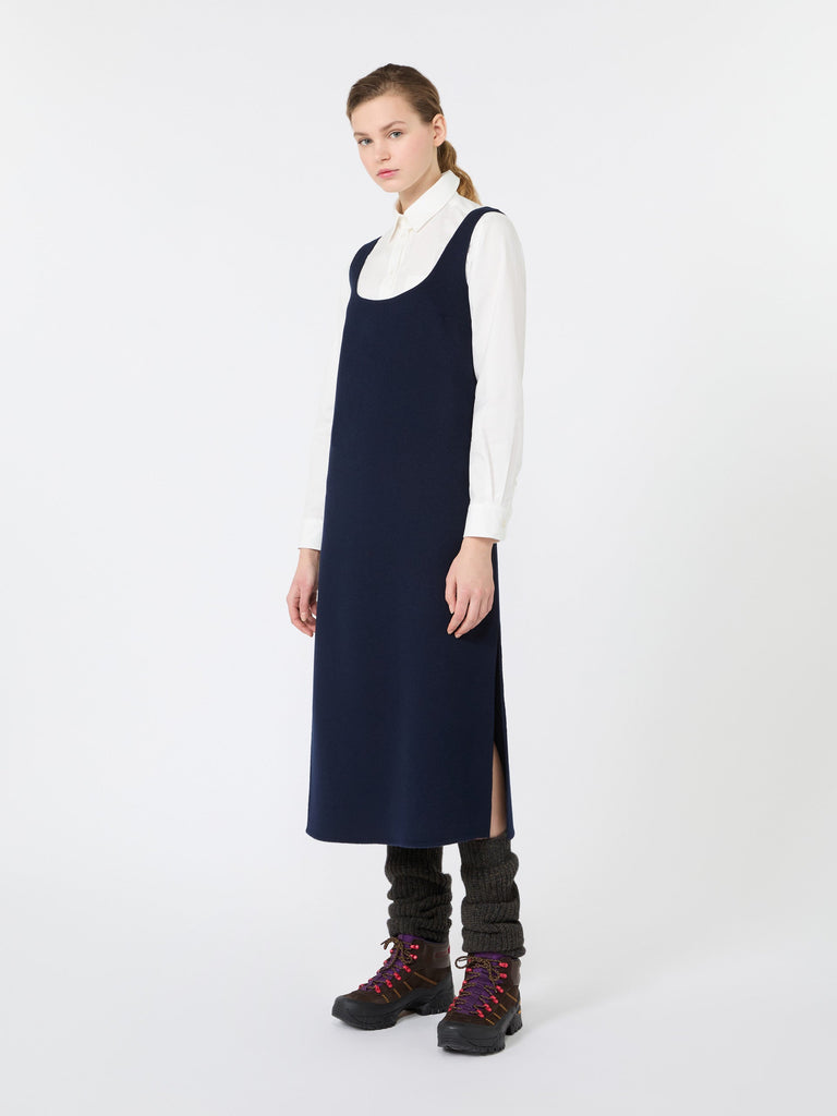 max mara wool-blend drap midi dress