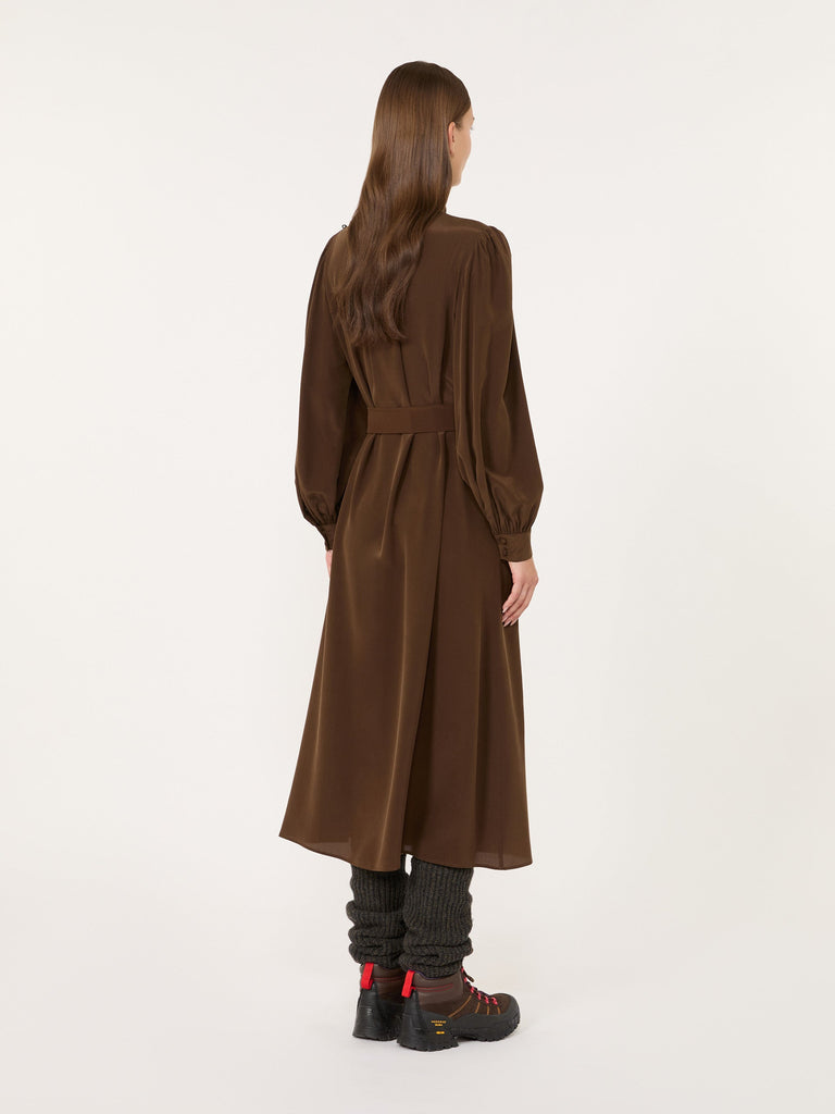 max mara فستان من كريب الحرير ودي شين