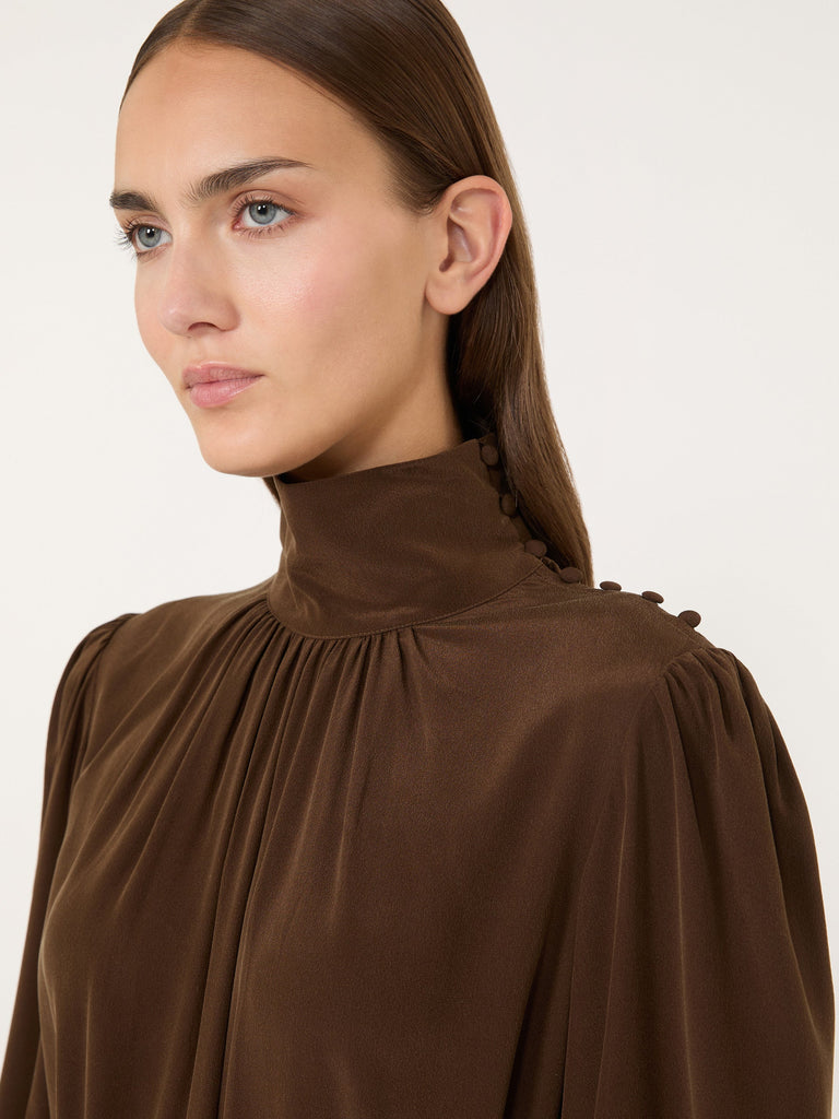 max mara فستان من كريب الحرير ودي شين