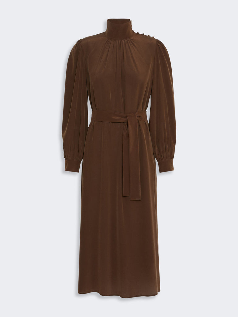 max mara فستان من كريب الحرير ودي شين