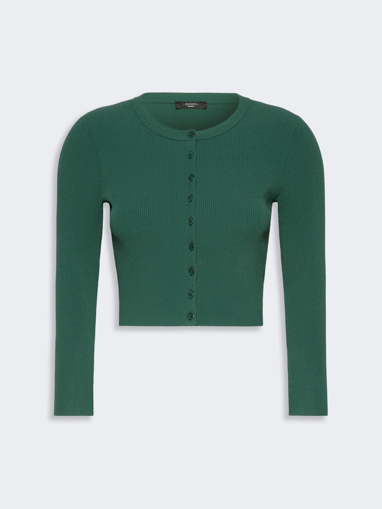 max mara fine rib-knit viscose yarn cardigan