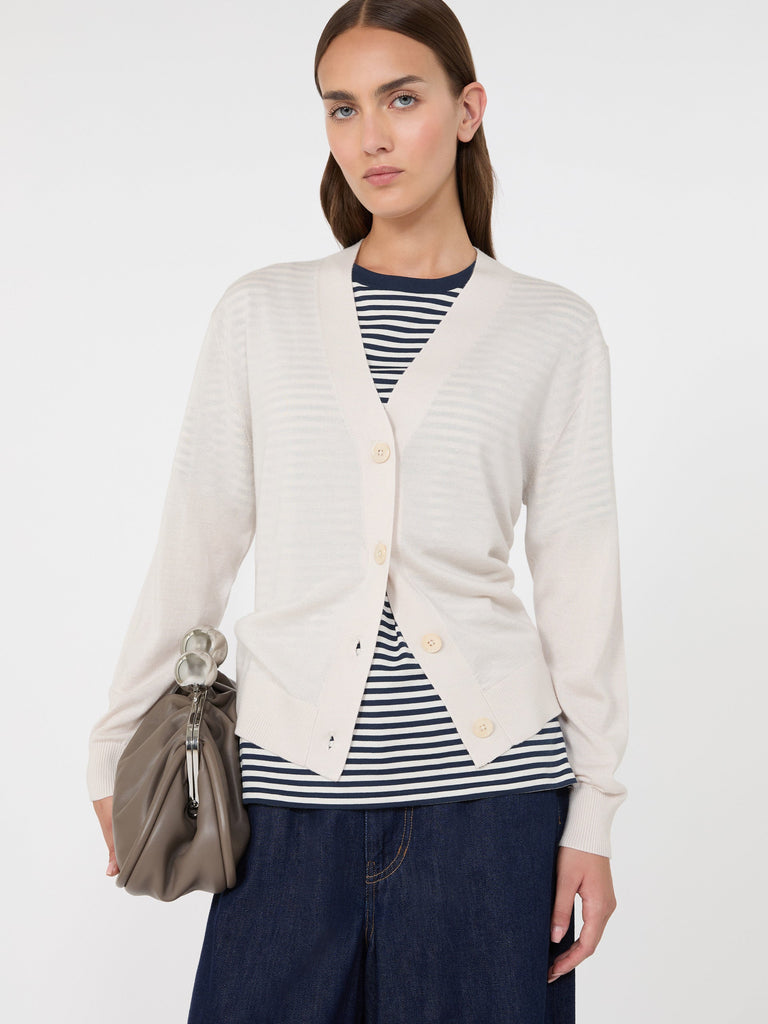 max mara wool, silk and cashmere v-neck cardigan