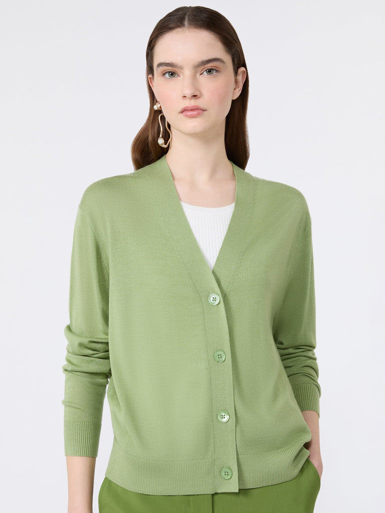 max mara wool, silk and cashmere v-neck cardigan