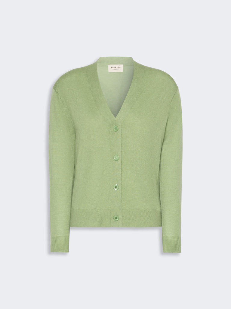 max mara wool, silk and cashmere v-neck cardigan
