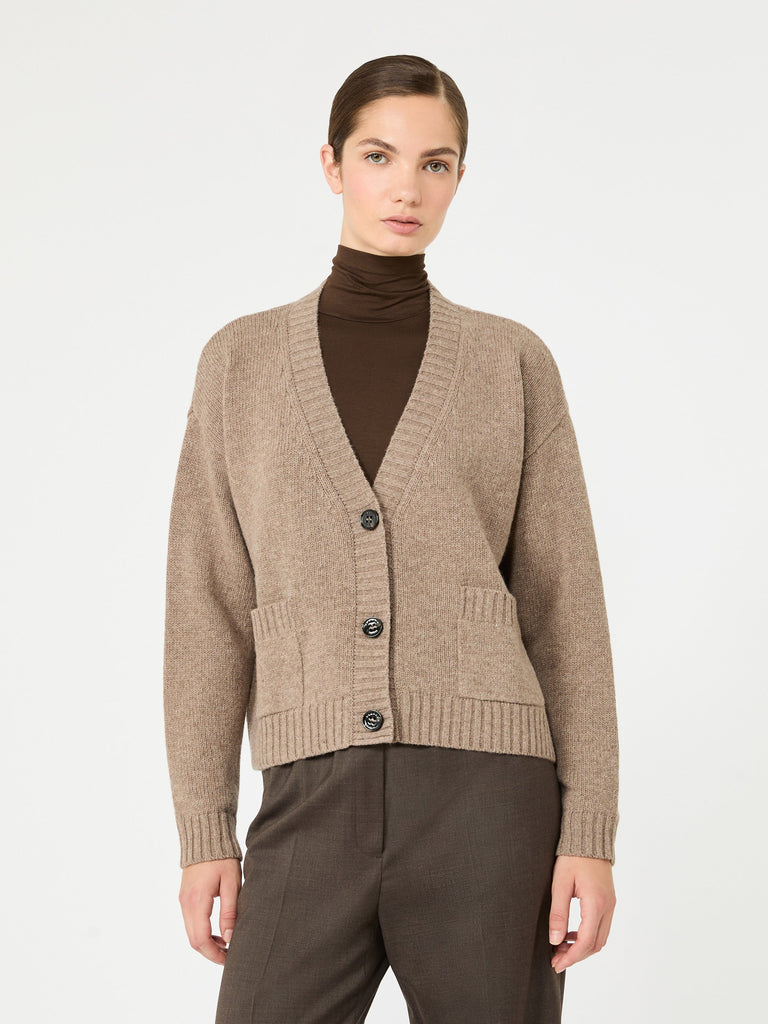 max mara v-neck wool yarn cardigan