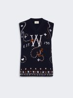 Max Mara Wool yarn gilet with embroidery for Women