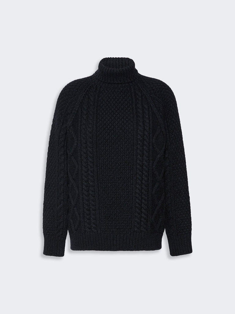 max mara wool yarn turtleneck aran jumper
