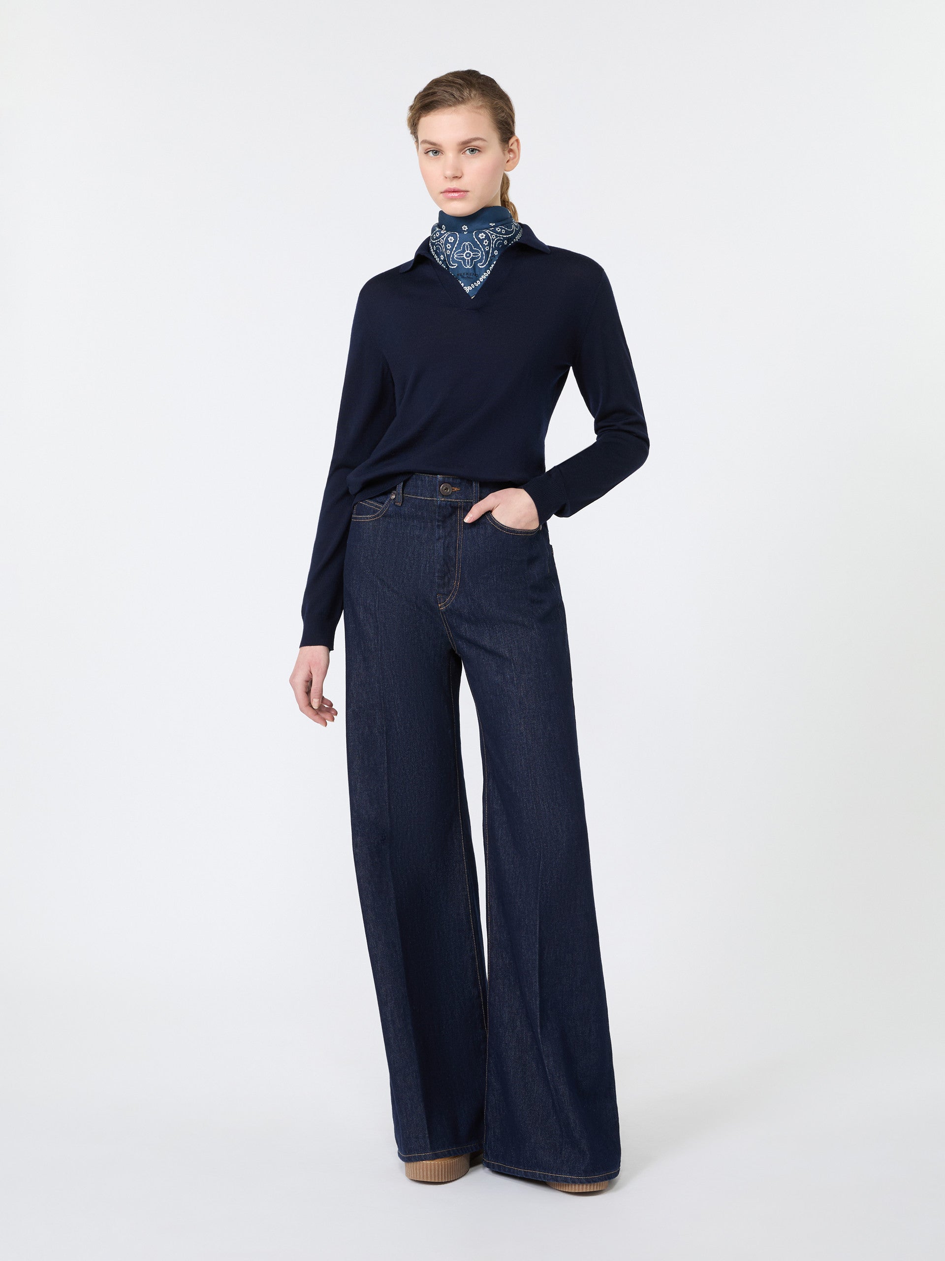 Max Mara Wool and cashmere yarn polo shirt for Women