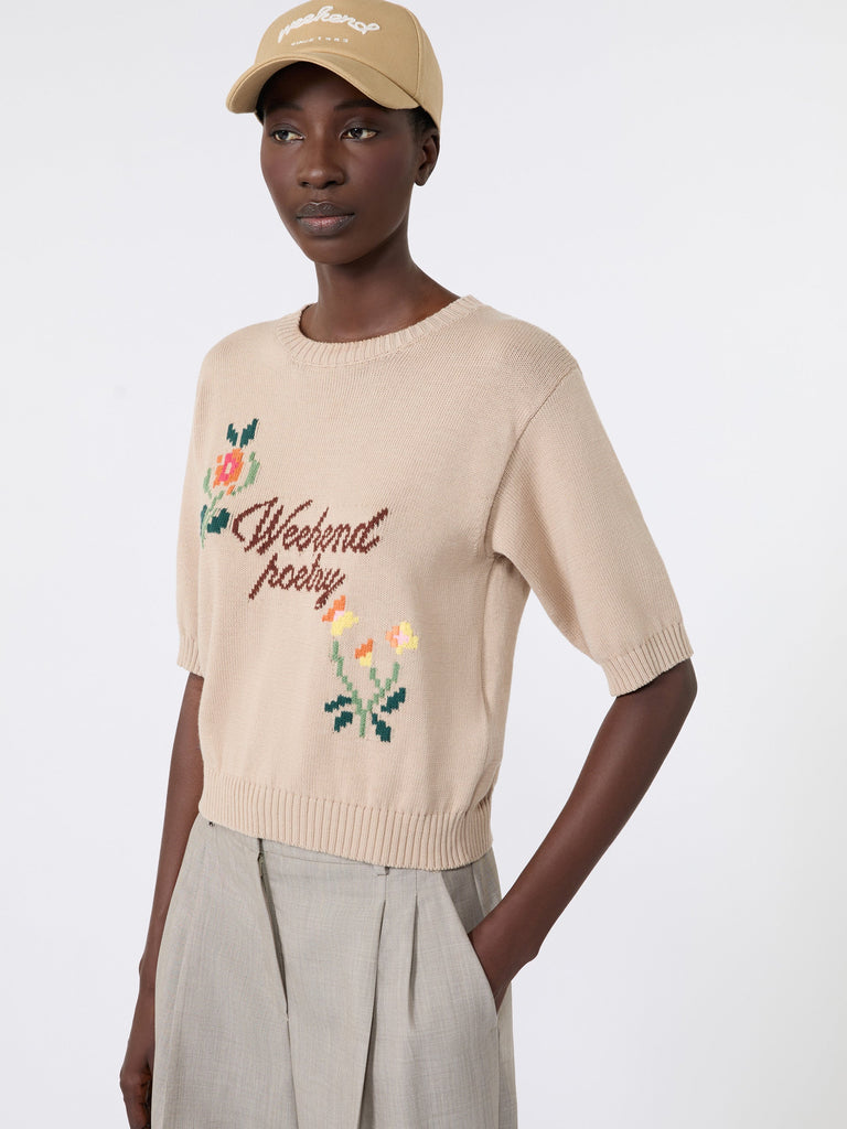 max mara embroidered cotton yarn sweater