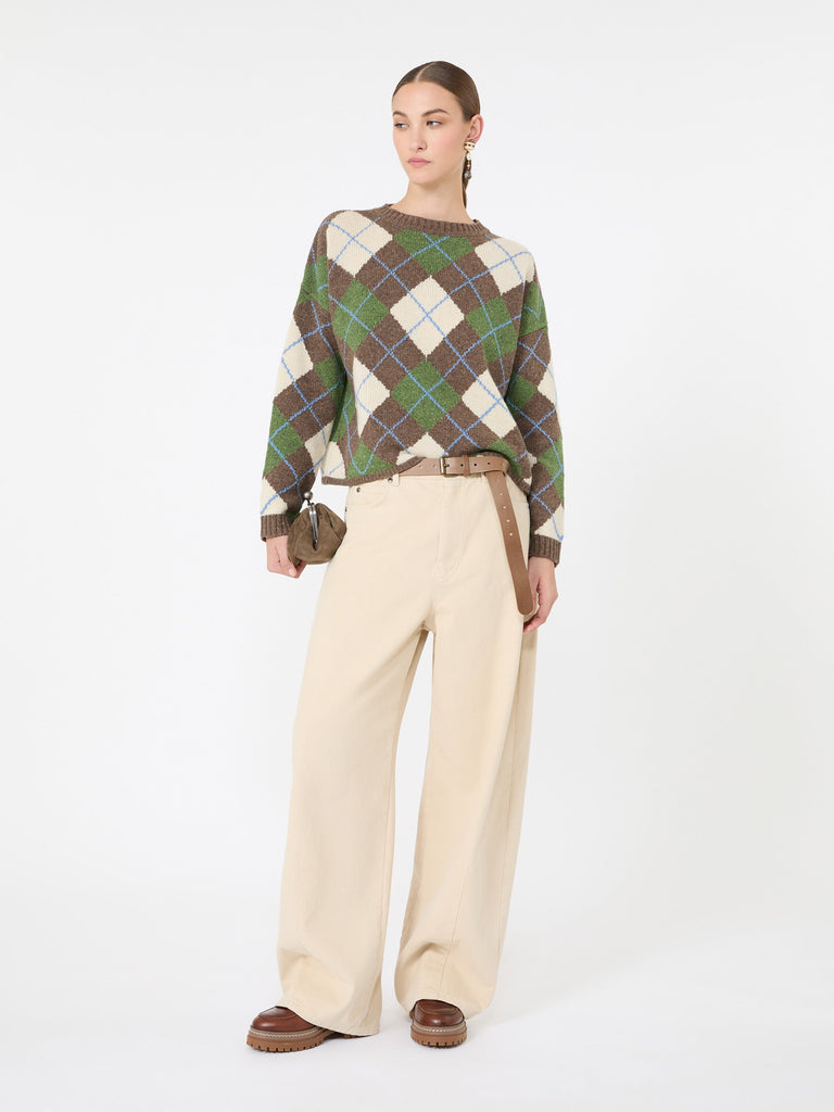 max mara wool yarn argyle jumper