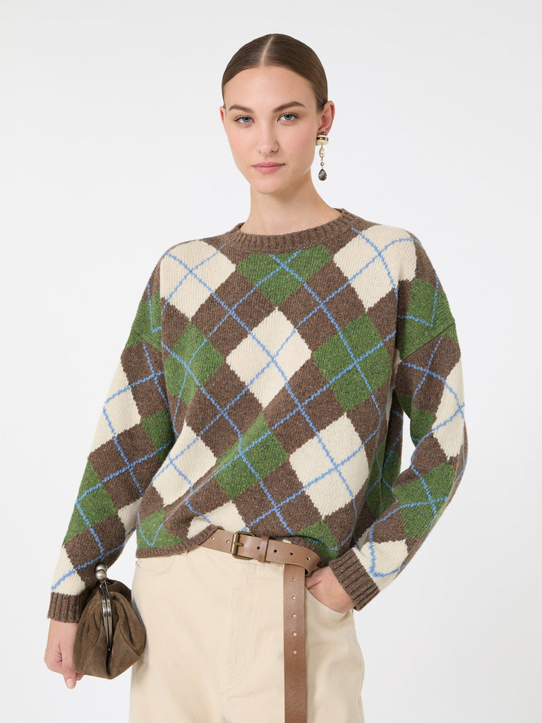 max mara wool yarn argyle jumper
