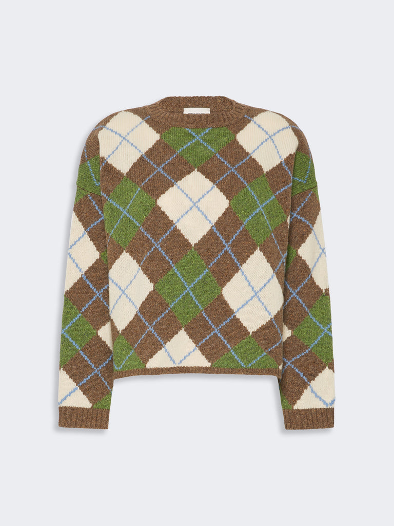 max mara wool yarn argyle jumper