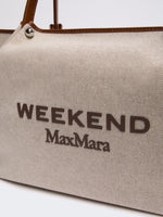 Max Mara Plain-weave fabric and leather shopping bag for Women