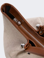 Max Mara Plain-weave fabric and leather shopping bag for Women
