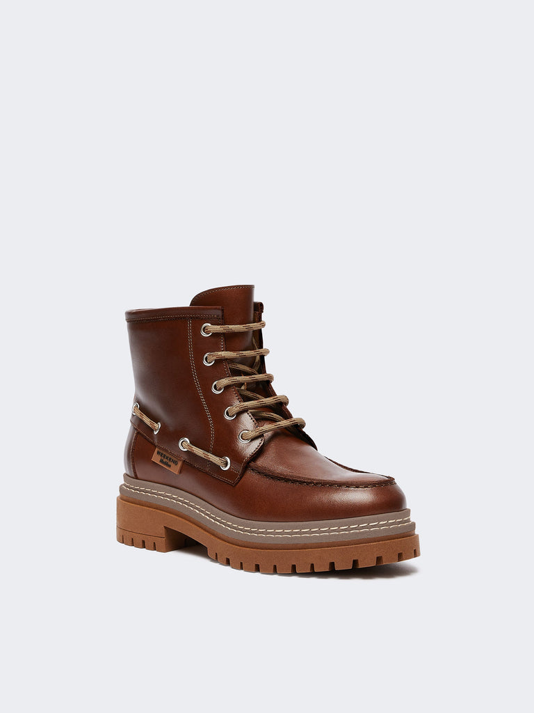 max mara leather lace-up ankle boots
